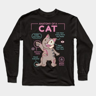 Awesome Anatomy Of Cat Animal Perfect Gift For Cat Lover Long Sleeve T-Shirt